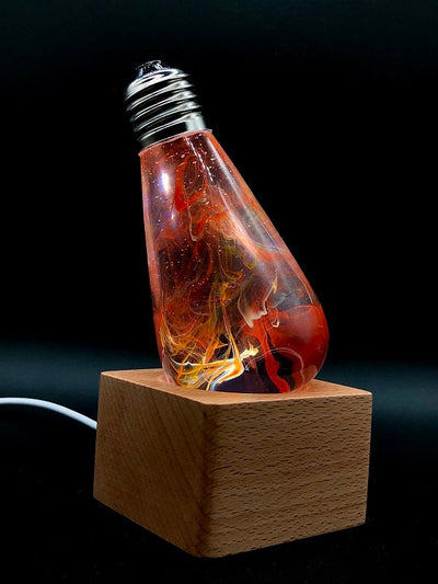 EP Light Nebula Resin LED Lamp showing handcrafted nebula design with wooden base options