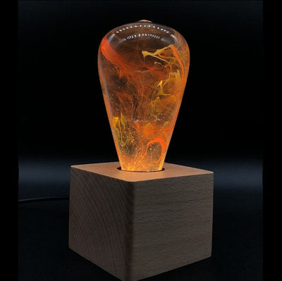 EP Light Nebula Resin LED Lamp showing handcrafted nebula design with wooden base options