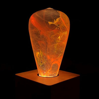 EP Light Nebula Resin LED Lamp showing handcrafted nebula design with wooden base options