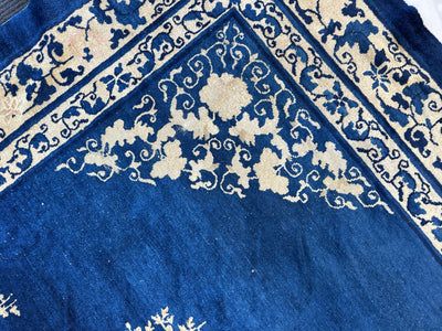 Hand-Knotted Antique Chinese Peking Wool Rug – 9’ x 11’5” – Distressed by Rugistan - product image 9 for Resin Society
