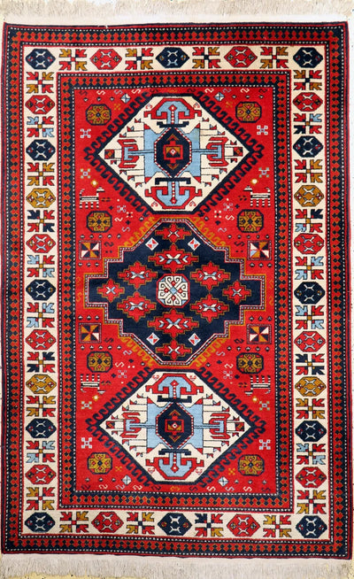 Armenian Yerevan Wool Rug – 4’6” x 6’11” – Hand-Knotted Geometric Design by Rugistan - main product image for Resin Society