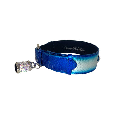 Multi-Tone Blue & Silver Snake Classic Collar