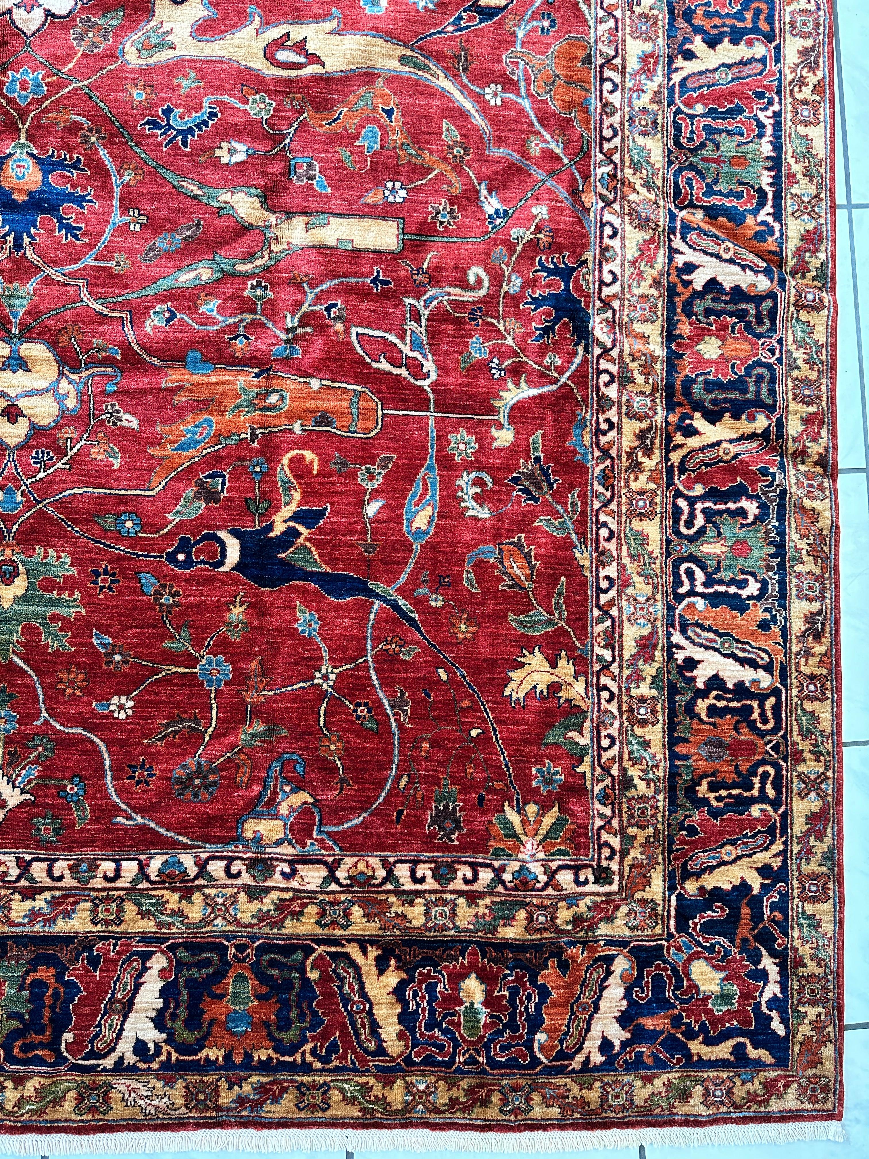 Hand-Knotted Afghani Bidjar Wool Rug – 9’x12’6” – Intricate Geometric & by Rugistan - product image 10 for Resin Society