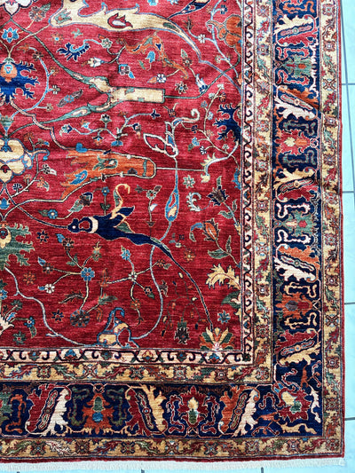 Hand-Knotted Afghani Bidjar Wool Rug – 9’x12’6” – Intricate Geometric & by Rugistan - product image 10 for Resin Society