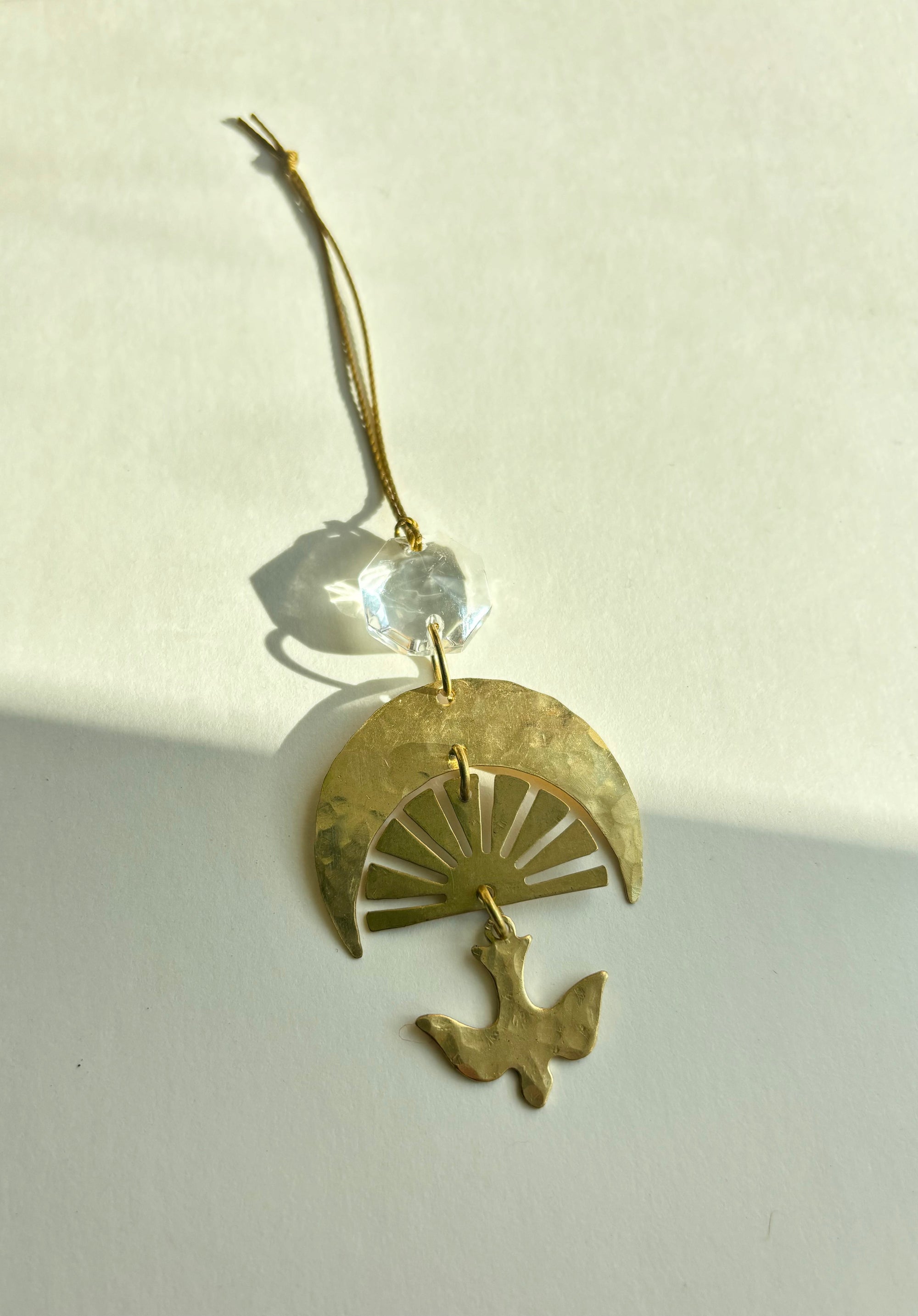 Chasing Light Ornament with Vintage Glass Crystal