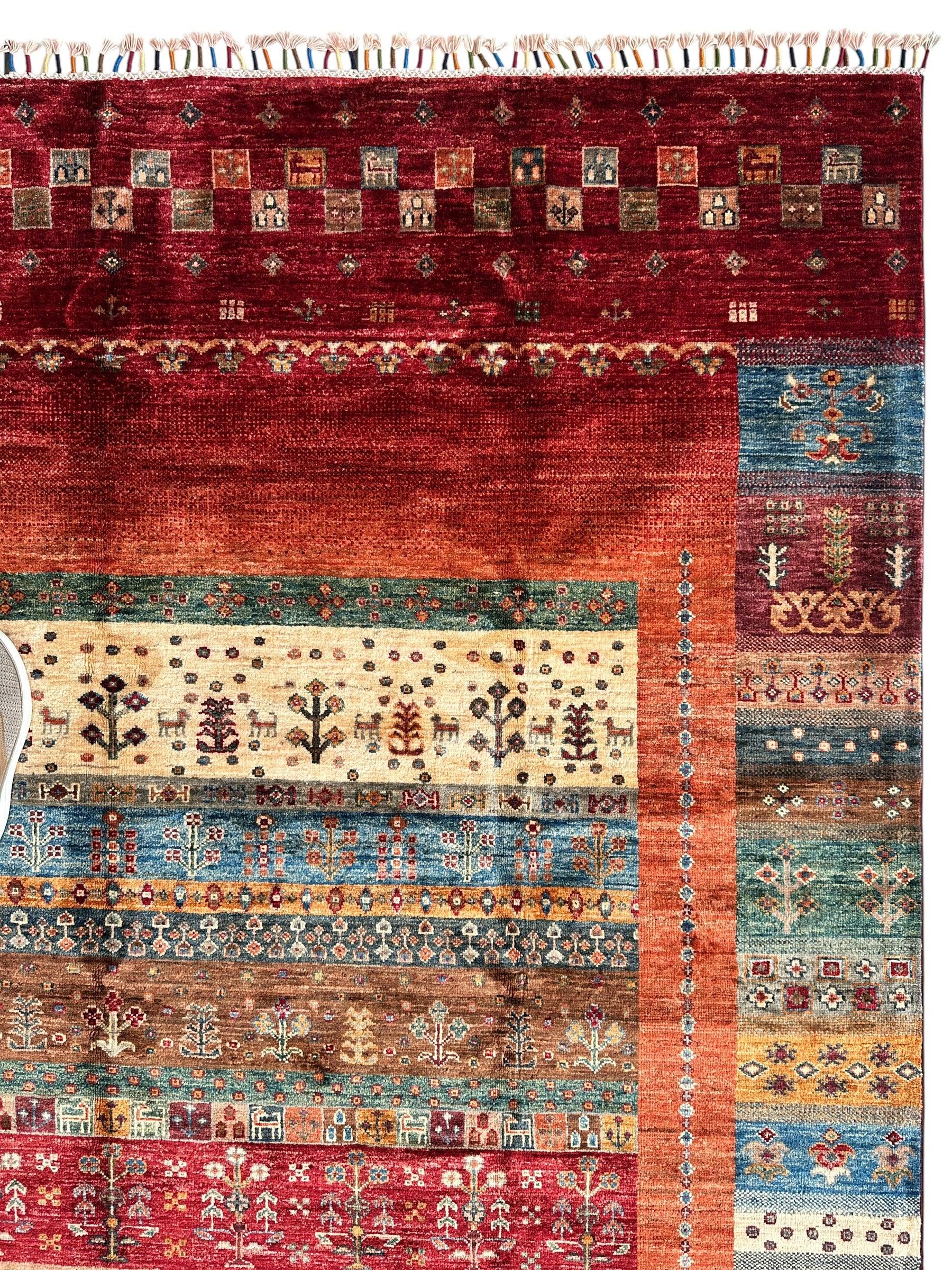 Afghani Khorjin Wool Rug – 7' x 9'10" – Vibrant Geometric & Tribal by Rugistan - product image 5 for Resin Society