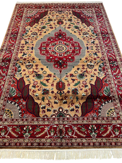 Hand-Knotted Afghan Garden Design Rug – 6’6” x 9’6” by Rugistan - product image 2 for Resin Society