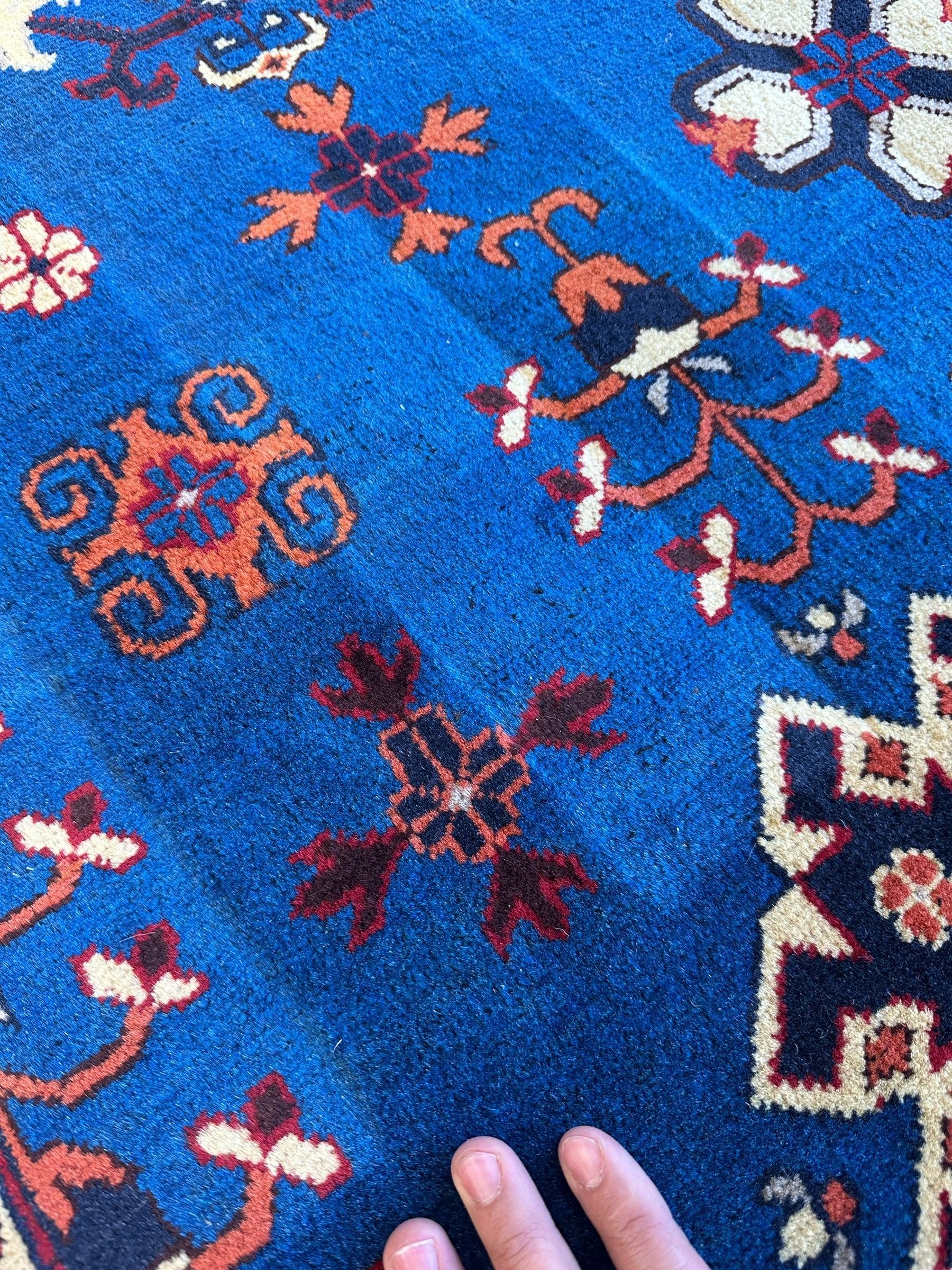 Hand-Knotted Afghan Kazak Rug – 6'6" x 9'7" – Vibrant Geometric Design by Rugistan - product image 6 for Resin Society