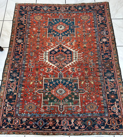 KARAJA Persian Antique Heriz Rug 4'9" x 6' by Rugistan - product image 12 for Resin Society