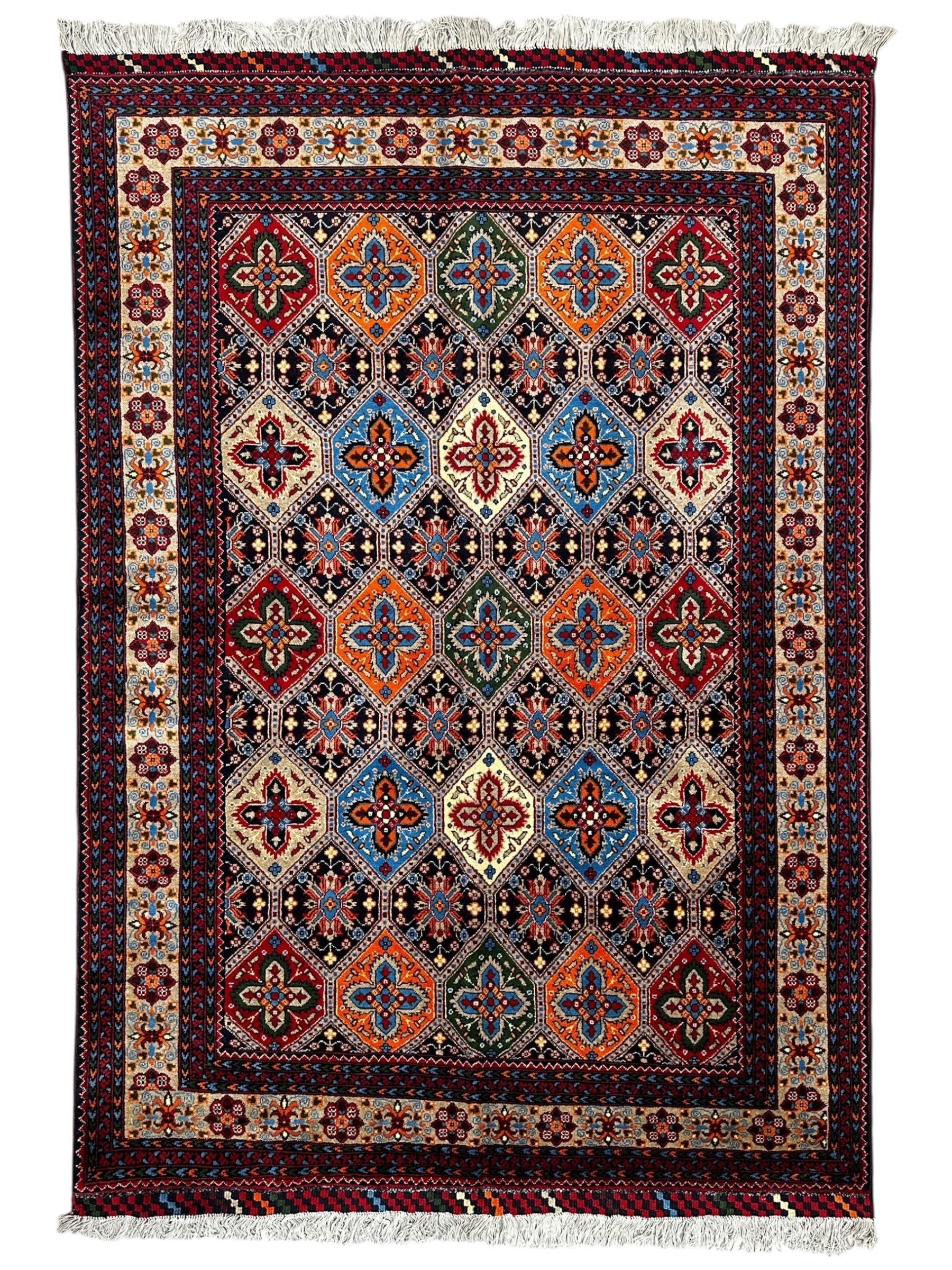 Hand-Knotted Afghani Kashi Wool Rug – 4’9″ x 6’10″ by Rugistan - main product image for Resin Society