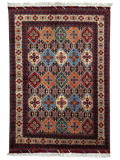 Hand-Knotted Afghani Kashi Wool Rug – 4’9″ x 6’10″ by Rugistan - main product image for Resin Society