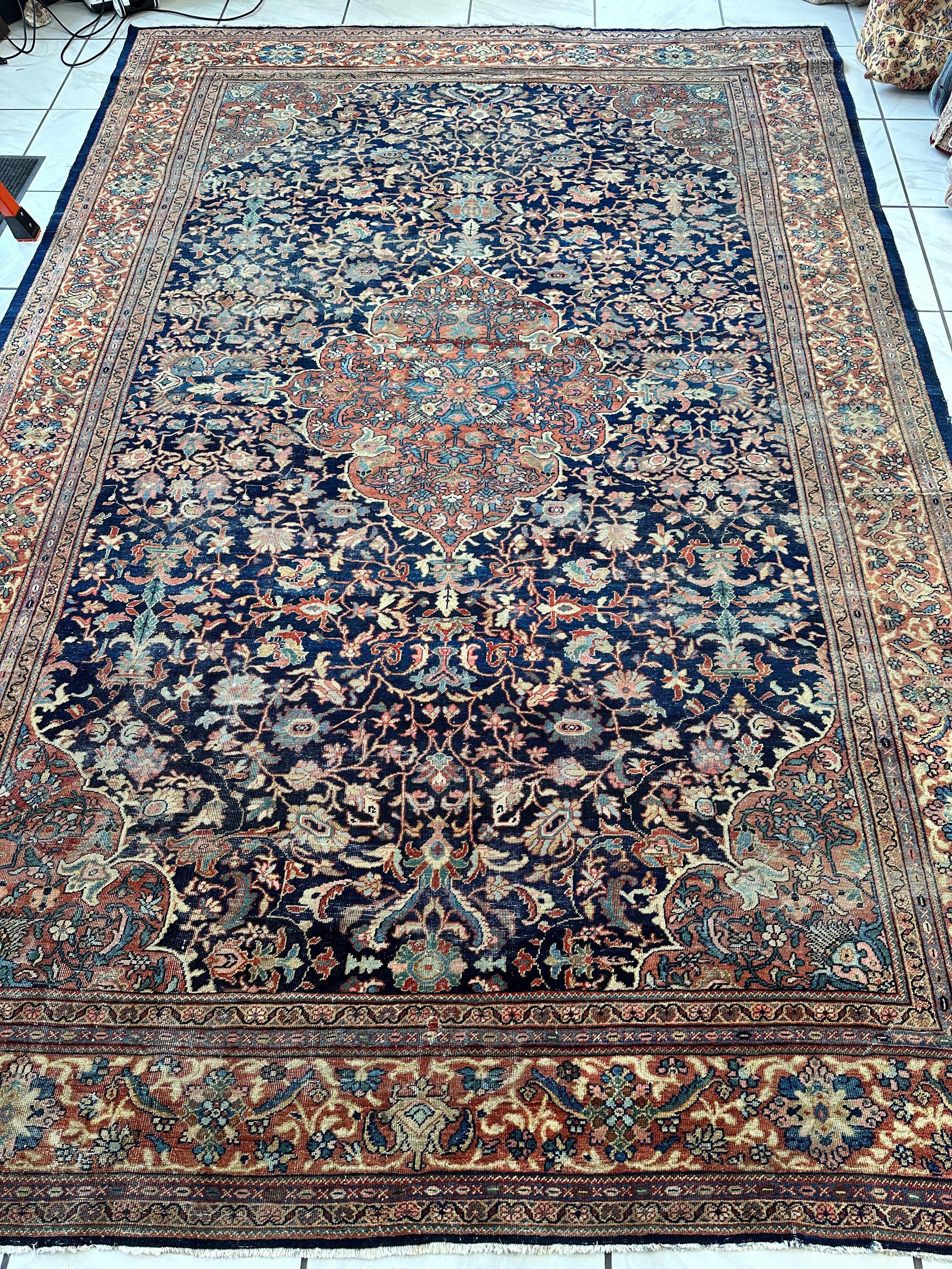 Antique Persian Mahal Rug 8’3”x12’ - Circa 1900 Treasure by Rugistan - product image 2 for Resin Society