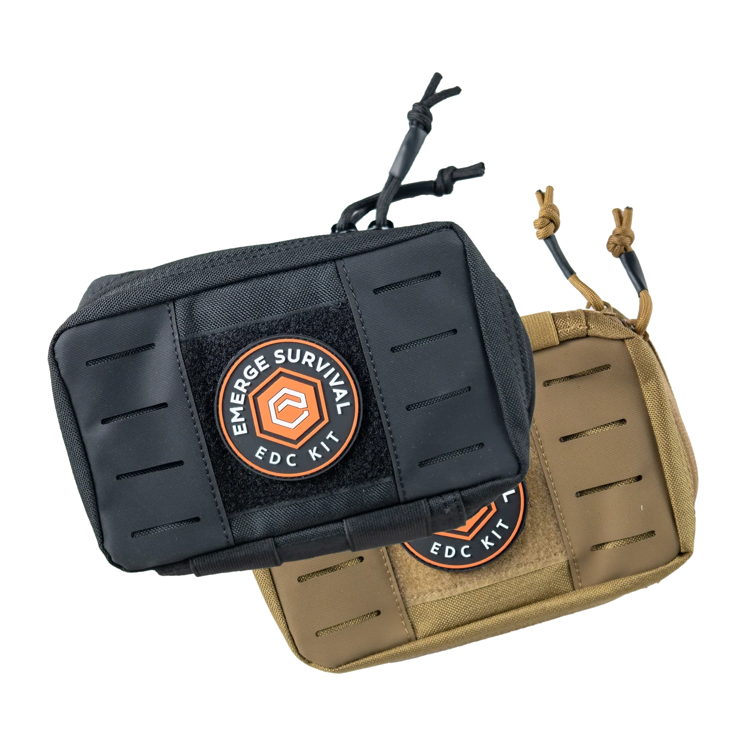 Every Day Carry (EDC) Kit laid out showing survival essentials in tan and black color options