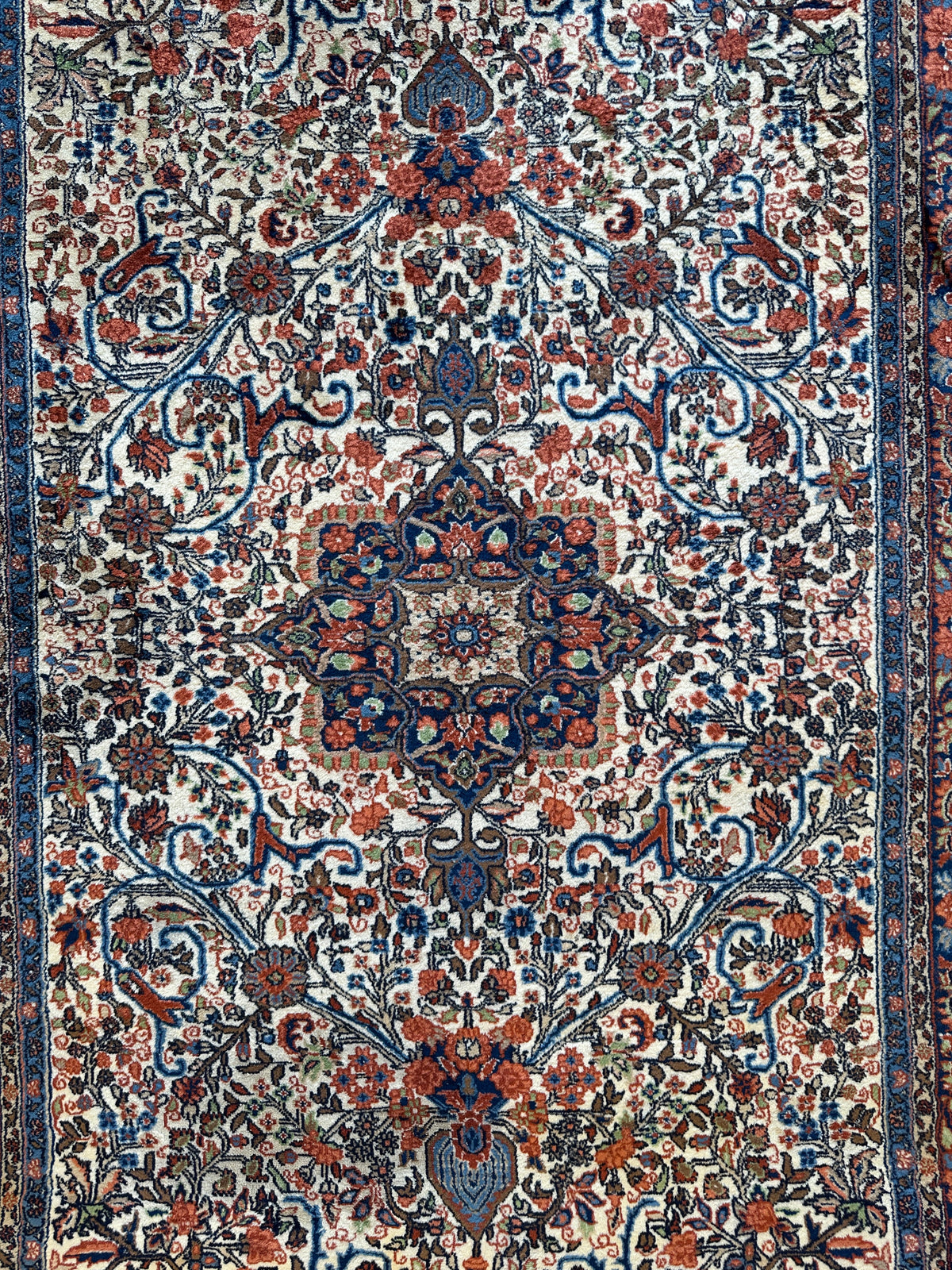 Vintage Persian Sarouk Wool Rug – 4’4” x 6’6” – Hand-Knotted Floral by Rugistan - product image 4 for Resin Society