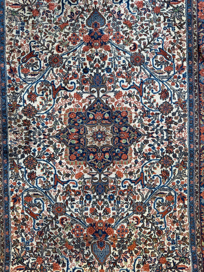 Vintage Persian Sarouk Wool Rug – 4’4” x 6’6” – Hand-Knotted Floral by Rugistan - product image 4 for Resin Society