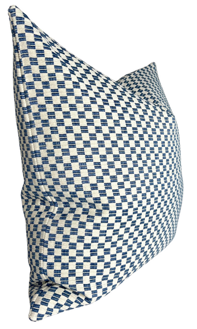 Elkhart Pillow Cover in Blue, Schumacher Textiles