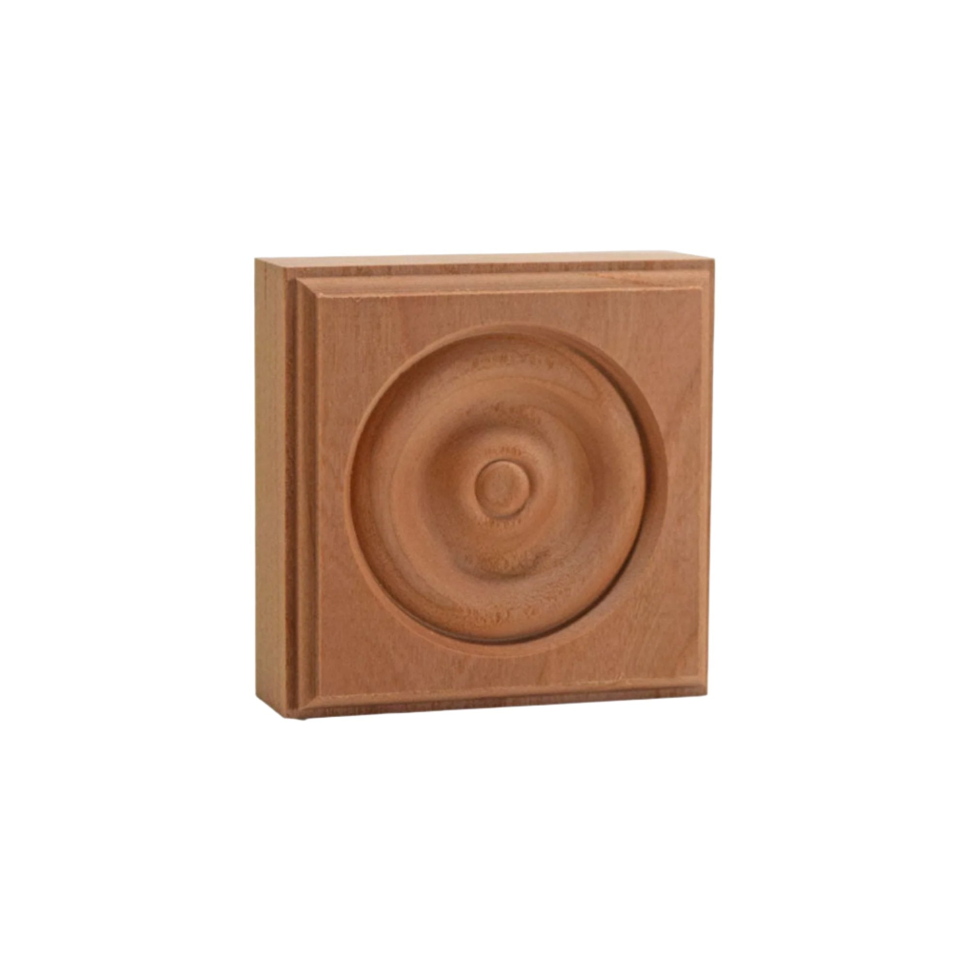 EWAP30 Rosette Casing Corner Block in various hardwood finishes