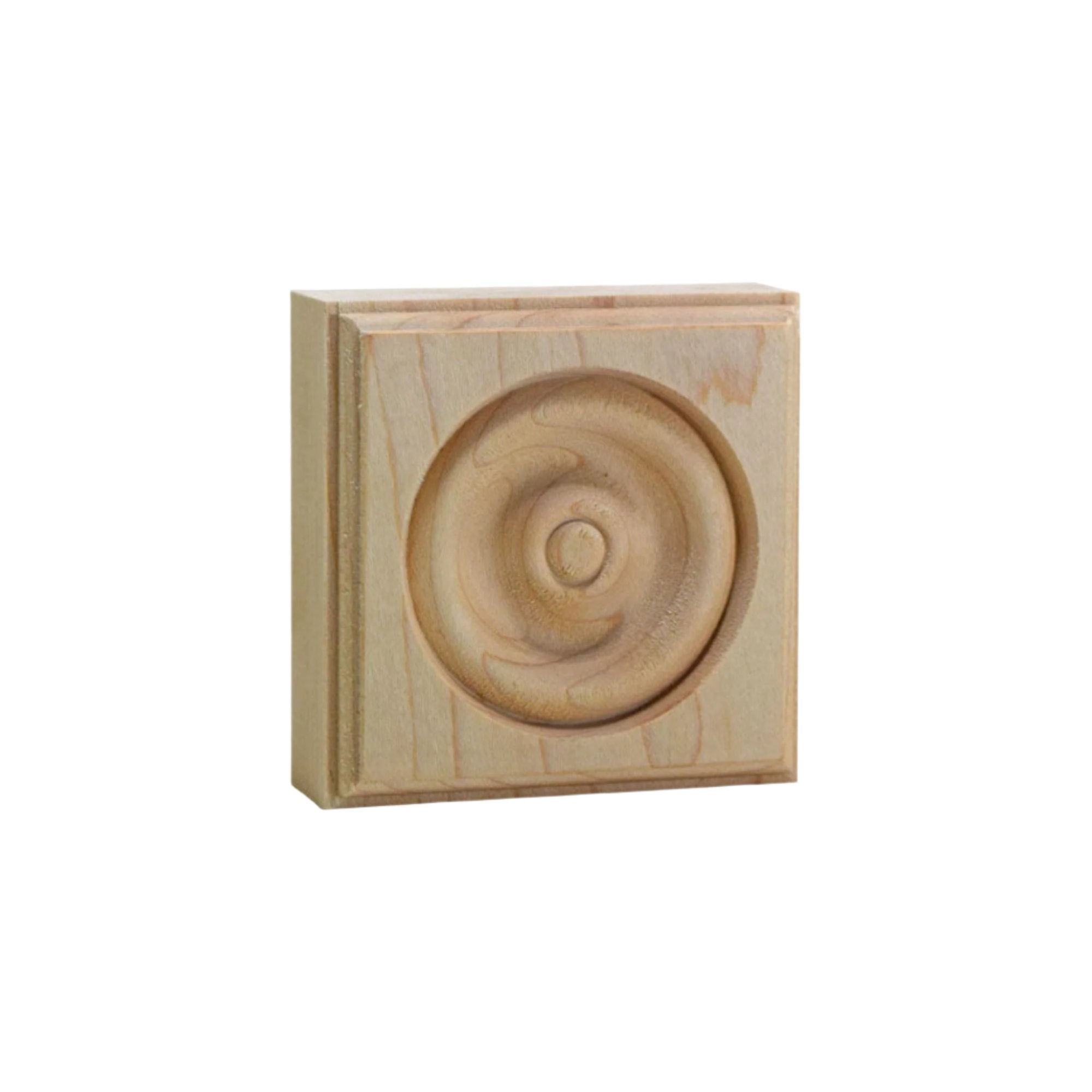 EWAP30 Rosette Casing Corner Block in various hardwood finishes