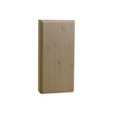 Unfinished hardwood casing plinth block 1 inch by 3 inch by 6 inch tall in Poplar wood