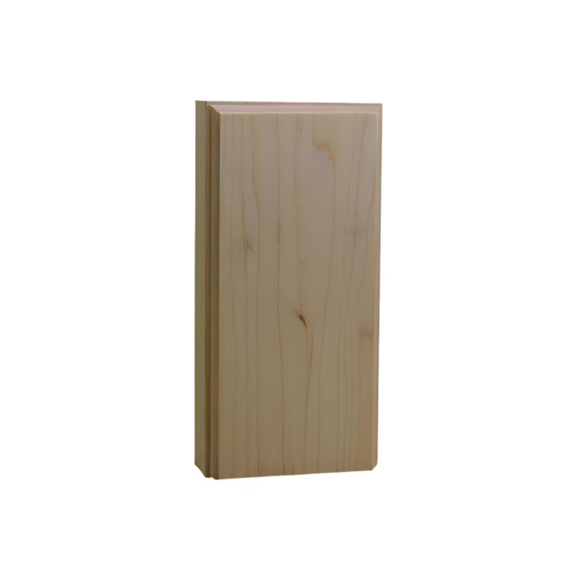 Unfinished hardwood casing plinth block 1 inch by 3 inch by 6 inch tall in Poplar wood