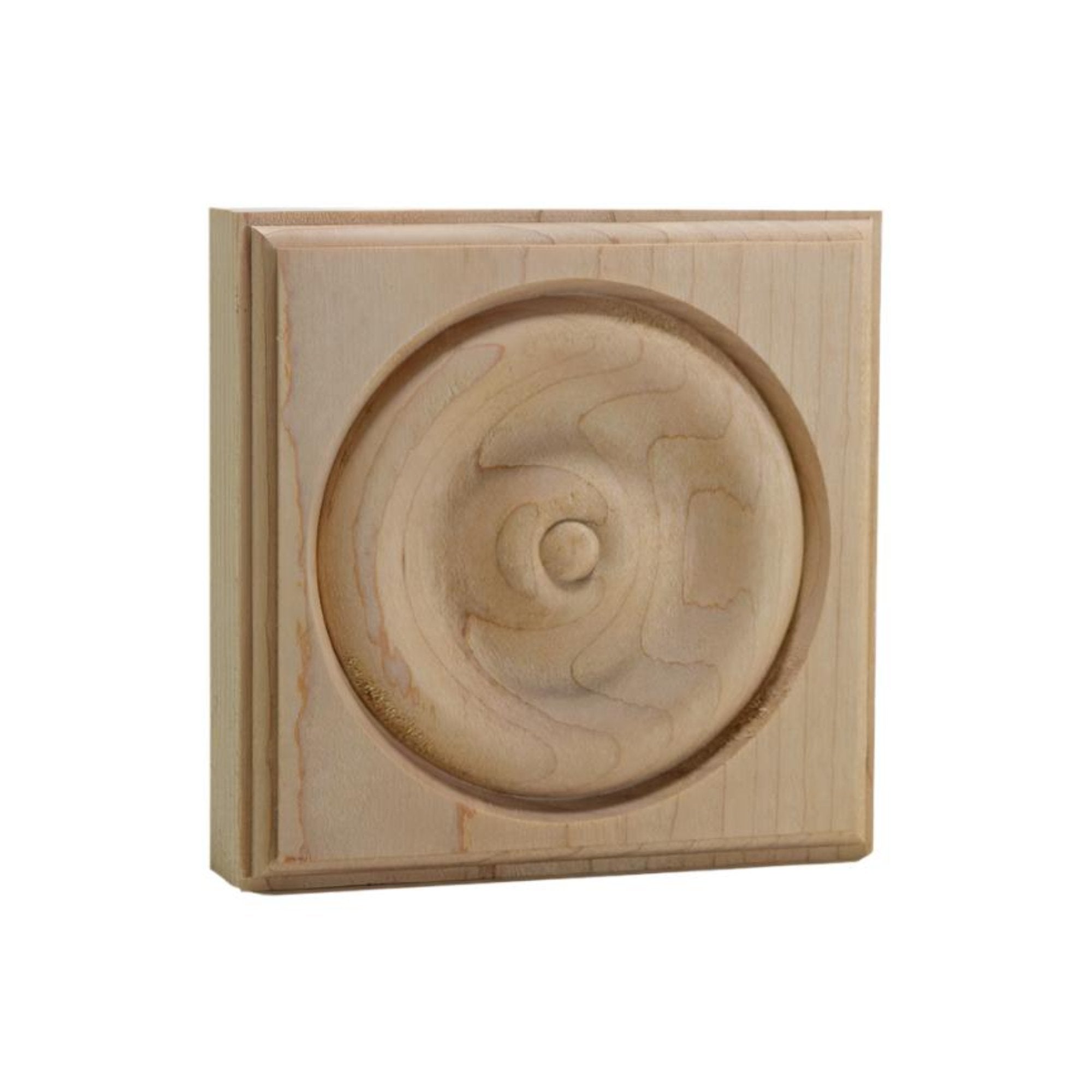 EWAP40 Rosette Casing Corner Block in various hardwood finishes