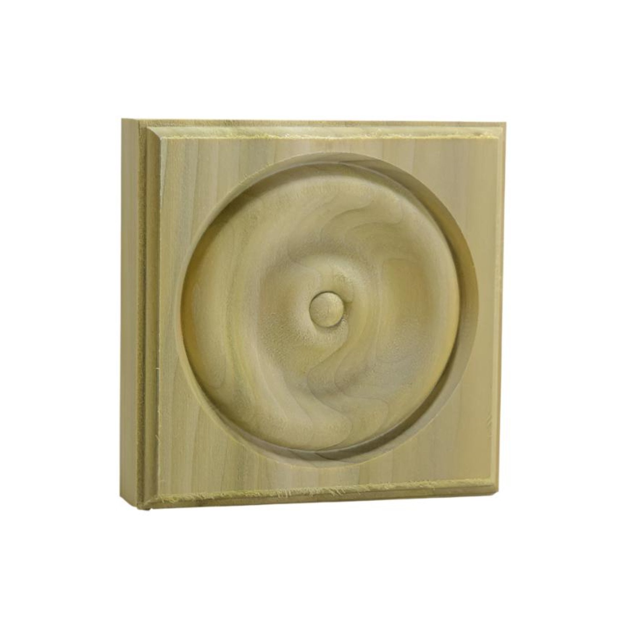 EWAP40 Rosette Casing Corner Block in various hardwood finishes