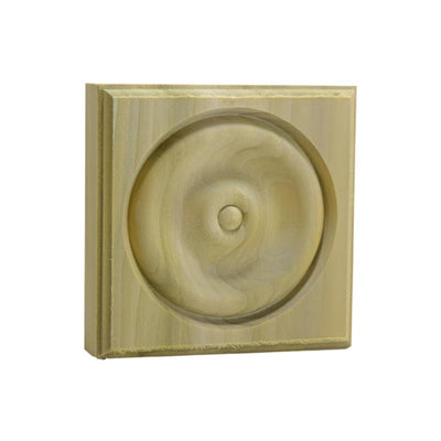 EWAP40 Rosette Casing Corner Block in various hardwood finishes