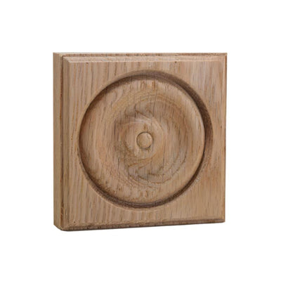 EWAP40 Rosette Casing Corner Block in various hardwood finishes