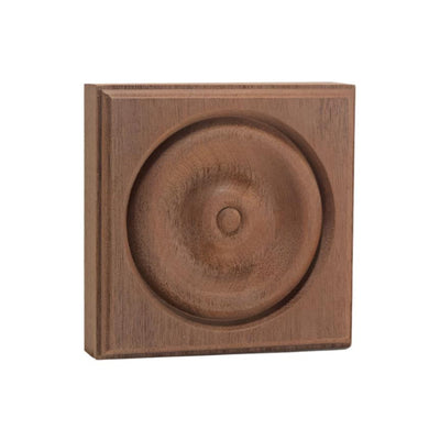 EWAP40 Rosette Casing Corner Block in various hardwood finishes