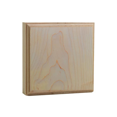 EWAP41 Unfinished Hardwood Casing Corner Block 1 inch by 4 inch square in various wood types