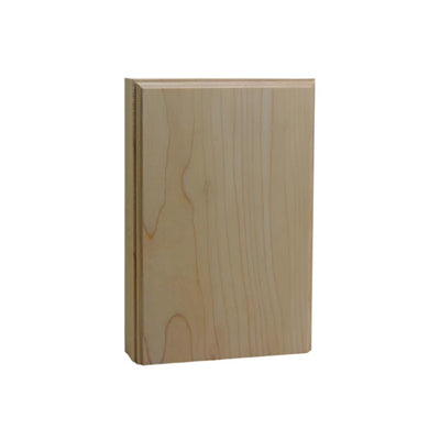 Unfinished solid hardwood casing plinth block 1 inch thick by 4 inches wide by 6 inches tall