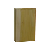 Unfinished solid hardwood casing plinth block 1 inch thick by 4 inches wide by 6 inches tall