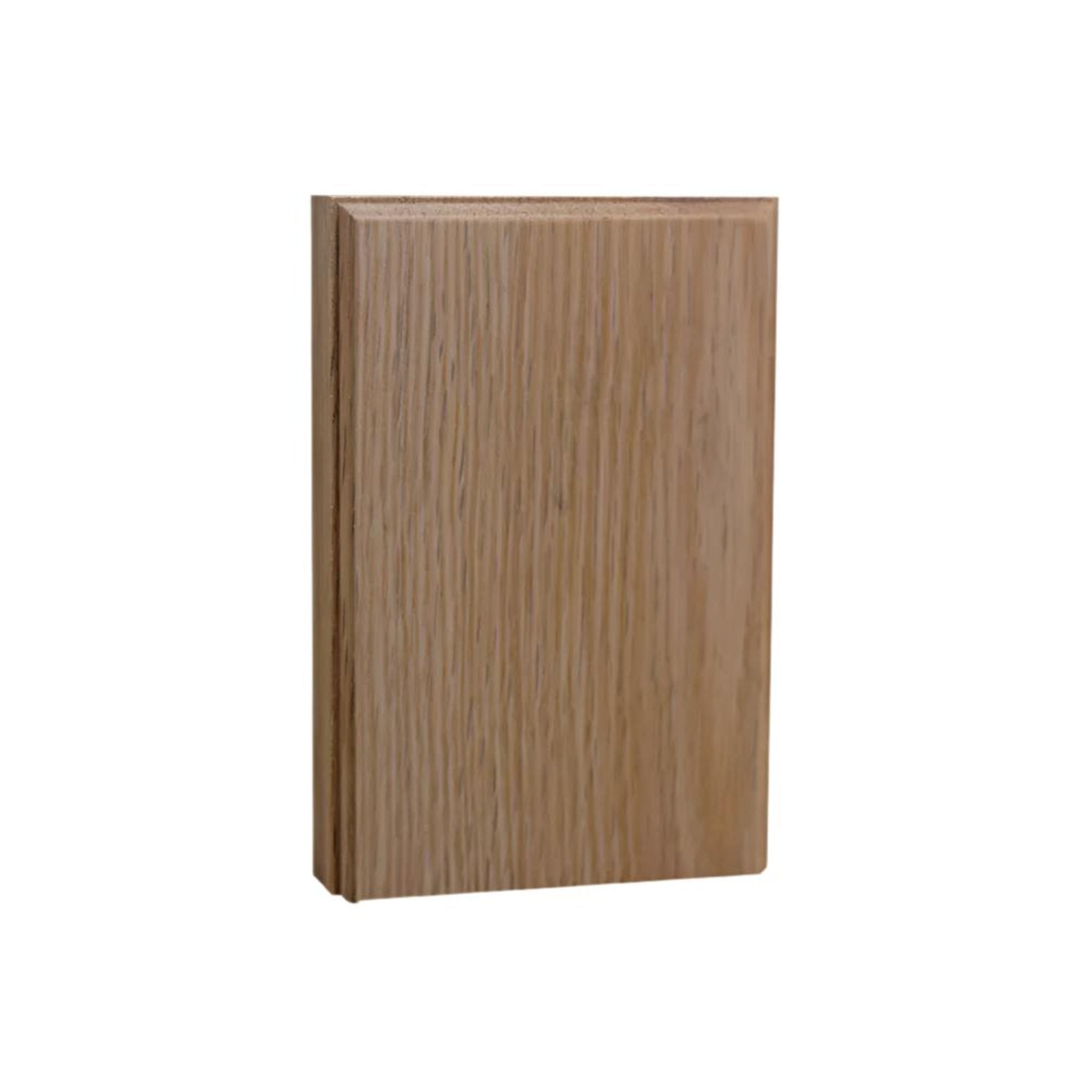 Unfinished solid hardwood casing plinth block 1 inch thick by 4 inches wide by 6 inches tall