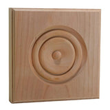 EWAP90 Rosette Casing Corner Block unfinished solid hardwood 1 inch by 5-1/2 inch square