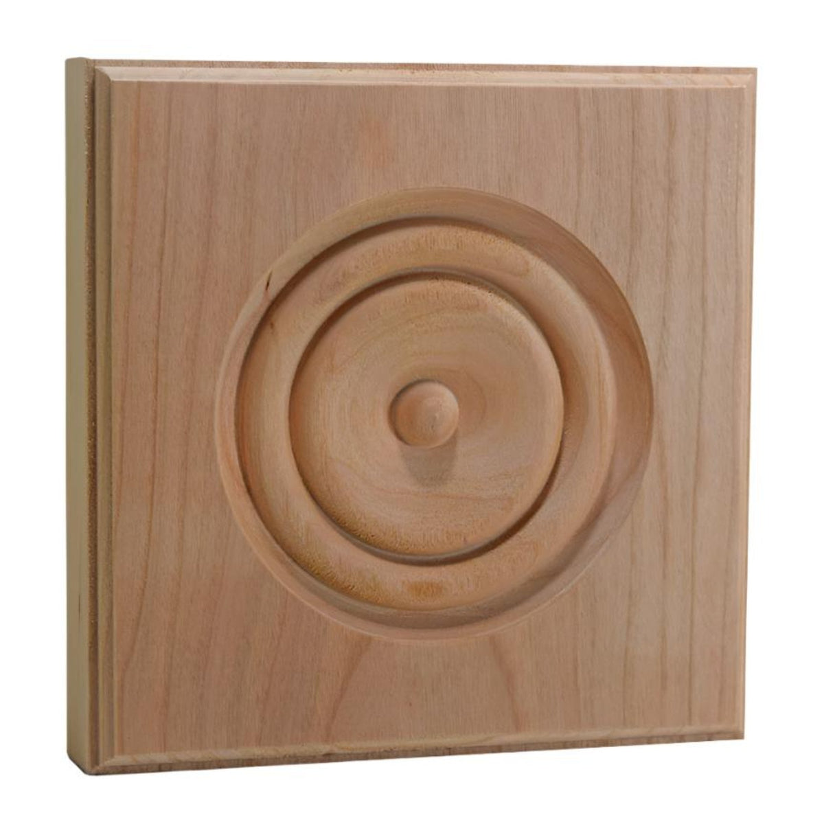 EWAP90 Rosette Casing Corner Block unfinished solid hardwood 1 inch by 5-1/2 inch square