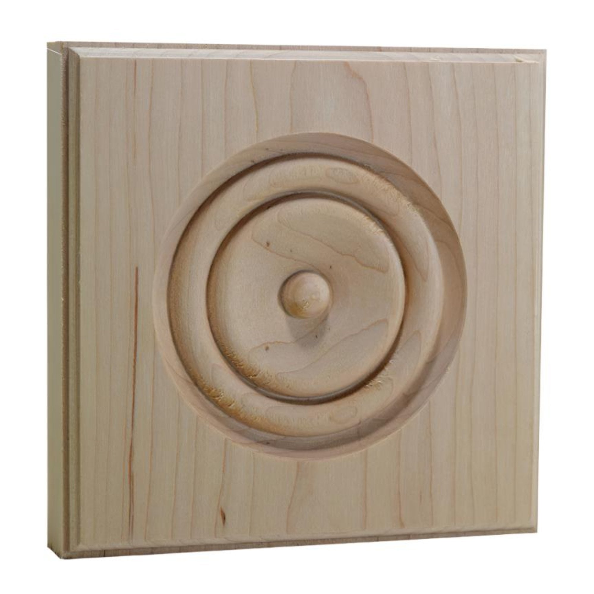 EWAP90 Rosette Casing Corner Block unfinished solid hardwood 1 inch by 5-1/2 inch square