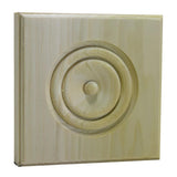 EWAP90 Rosette Casing Corner Block unfinished solid hardwood 1 inch by 5-1/2 inch square