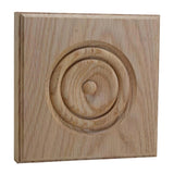 EWAP90 Rosette Casing Corner Block unfinished solid hardwood 1 inch by 5-1/2 inch square