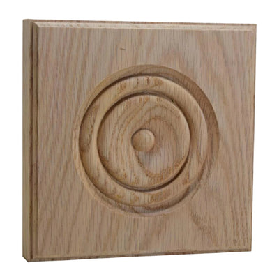 EWAP90 Rosette Casing Corner Block unfinished solid hardwood 1 inch by 5-1/2 inch square