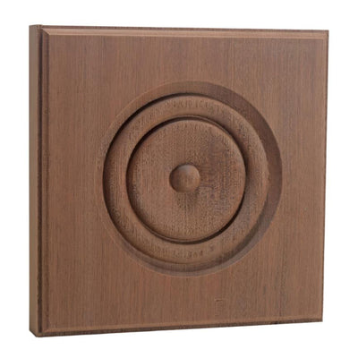 EWAP90 Rosette Casing Corner Block unfinished solid hardwood 1 inch by 5-1/2 inch square