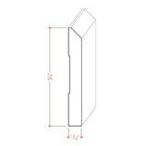 EWBB15 Beveled Edge Baseboard 5-1/4 inch tall unfinished solid hardwood moulding