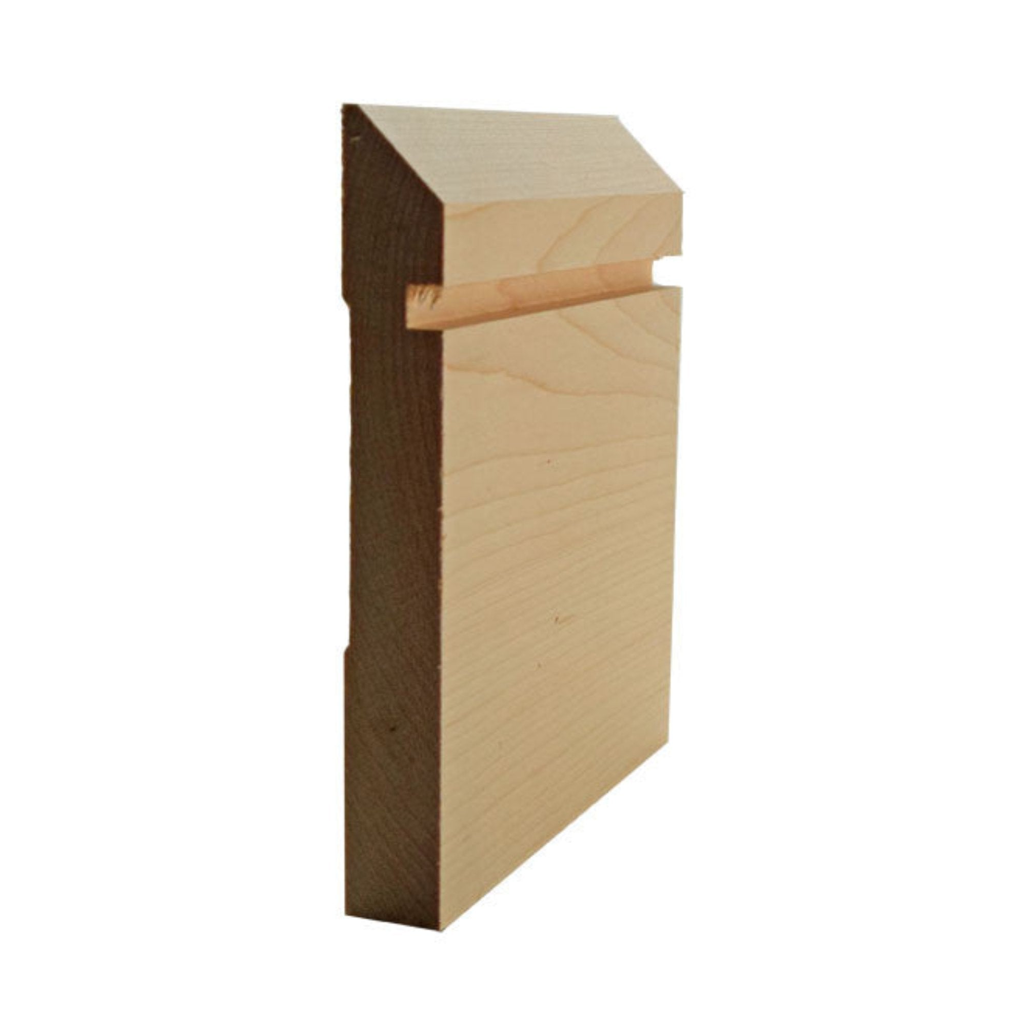 EWBB20 Bevel Groove Baseboard Moulding in unfinished solid hardwood