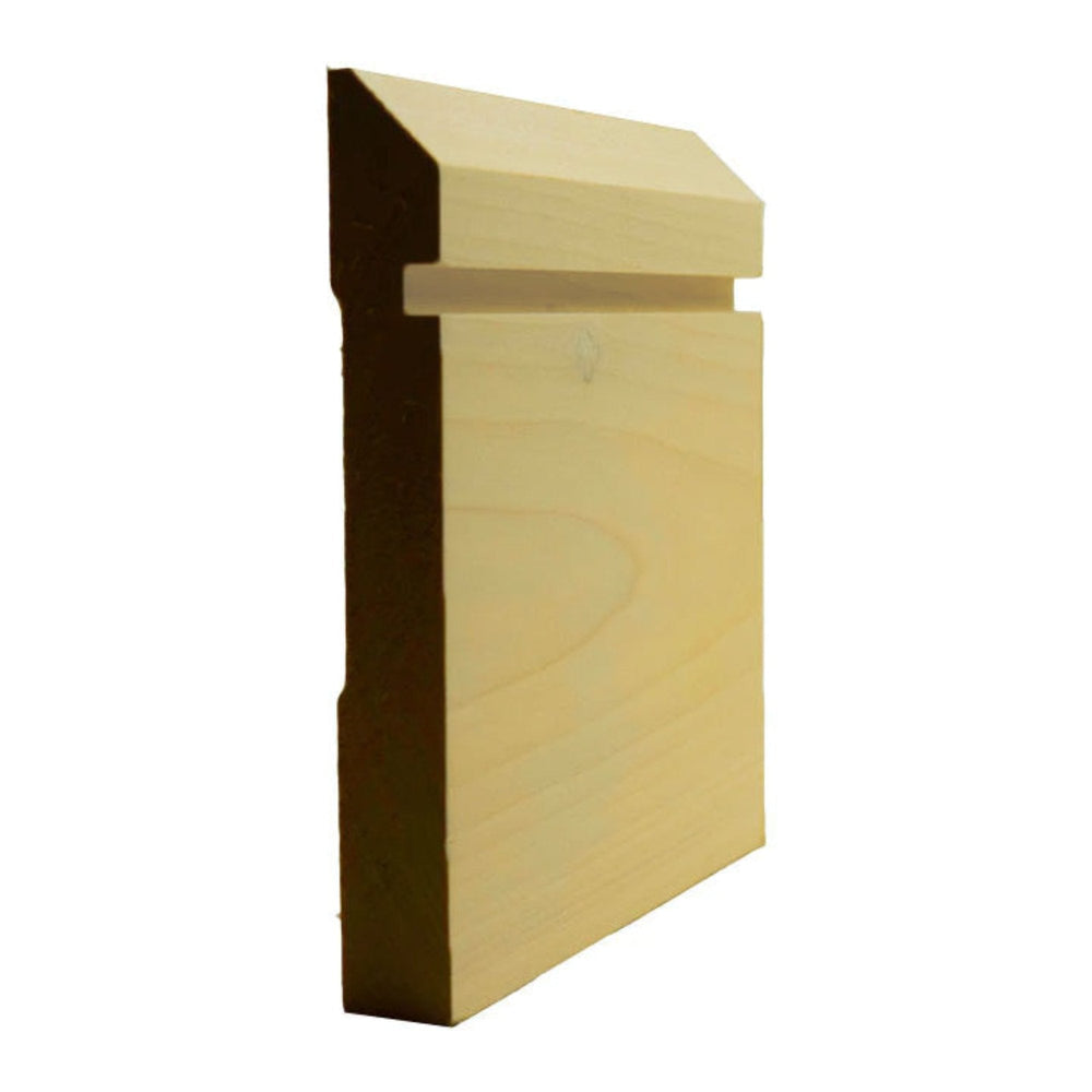 EWBB20 Bevel Groove Baseboard Moulding in unfinished solid hardwood