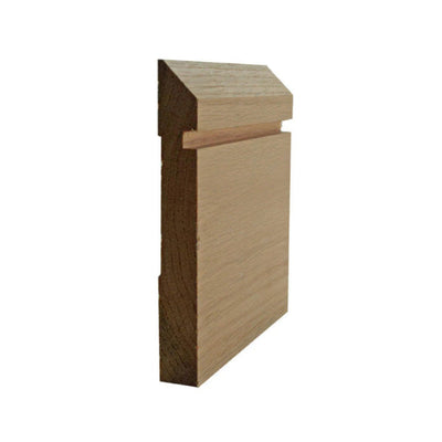 EWBB20 Bevel Groove Baseboard Moulding in unfinished solid hardwood