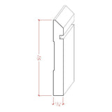 EWBB20 Bevel Groove Baseboard Moulding in unfinished solid hardwood