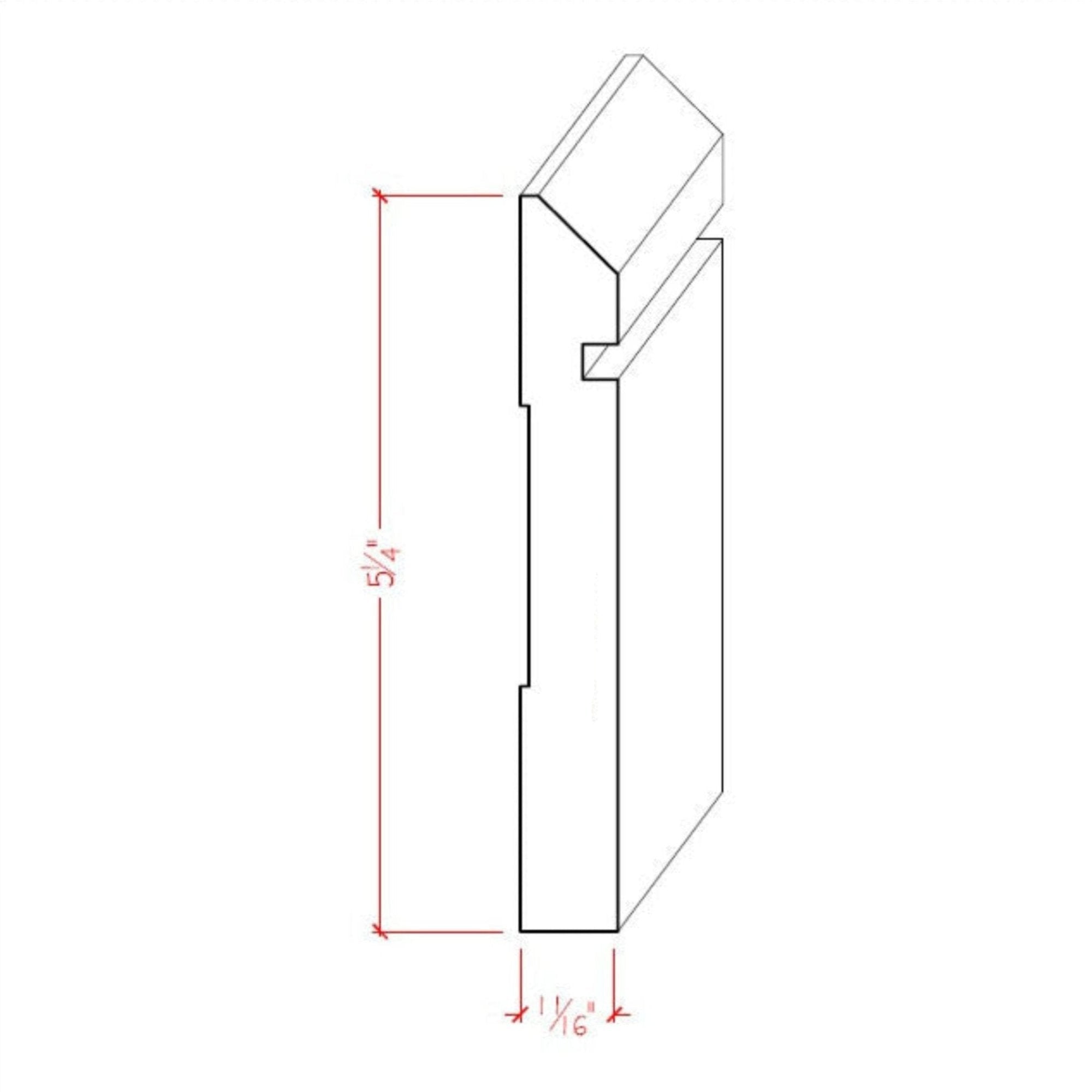 EWBB20 Bevel Groove Baseboard Moulding in unfinished solid hardwood