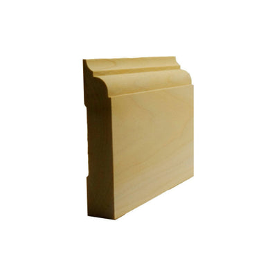 EWBB22 Nose & Cove 3-1/2 inch tall unfinished solid hardwood baseboard moulding