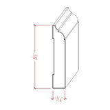 EWBB22 Nose & Cove 3-1/2 inch tall unfinished solid hardwood baseboard moulding