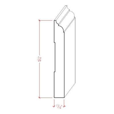 EWBB23 Nose & Cove Baseboard Moulding unfinished solid hardwood in various wood species