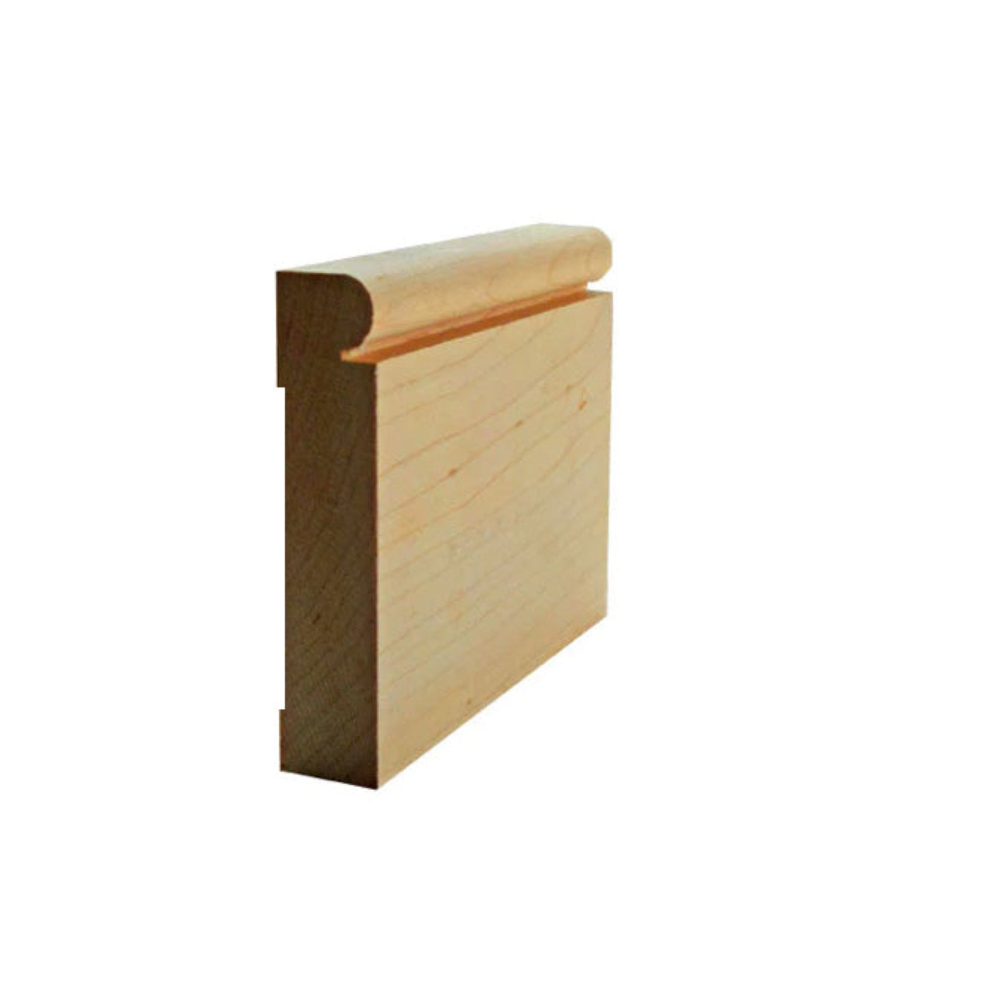 EWBB25 Beaded 3-1/2 inch tall unfinished hardwood baseboard moulding